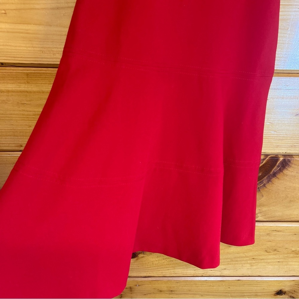 Banana Republic Vibrant Red Sleeveless Fit & Flare Lined Midi Dress 2P - Picture 3 of 7